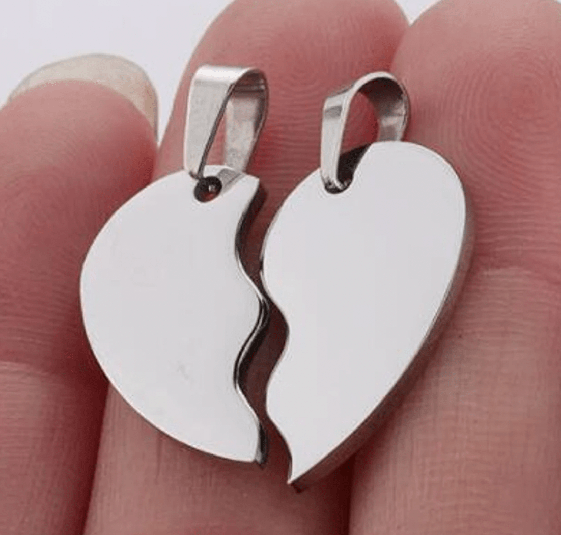 Custom Soulmate© Broken Heart Set Necklace Initials - Soulmate Customs