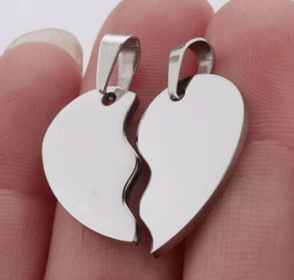 Custom Soulmate© Broken Heart Set Necklace Initials - Soulmate Customs
